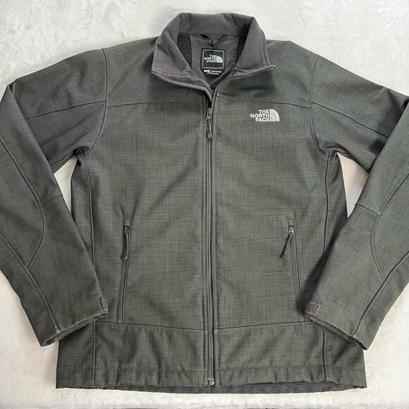 The North Face Gray Mid-Weight Soft Shell Fleece Lined Men's Coat Jacket sz Sm - Picture 1 of 10